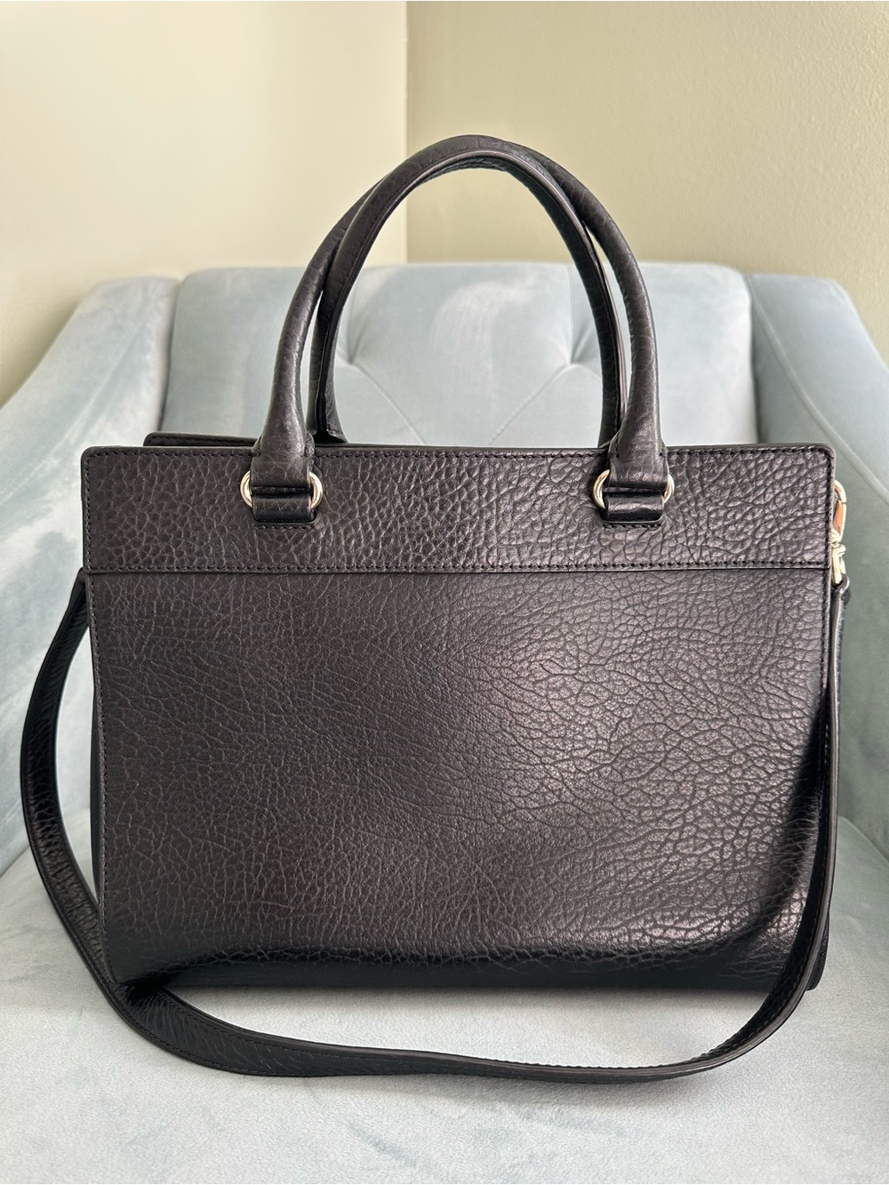 kate spade Black Embossed Leather Top-Handle tote - Picture 4 of 16